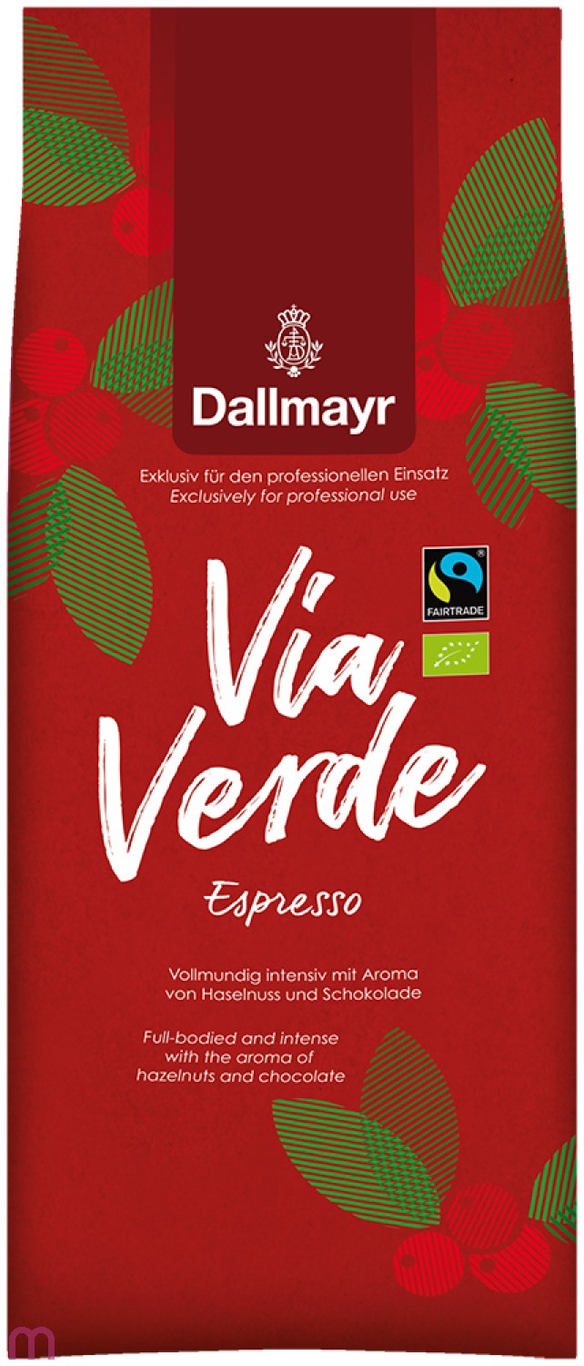 Dallmayr Via Verde Espresso 1kg Ganze Bohne, Bio Fairtrade