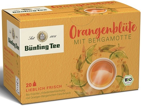 Bünting Tee Orangenblüte Bergamotte 20 x 2,5g Teebeutel, Bio