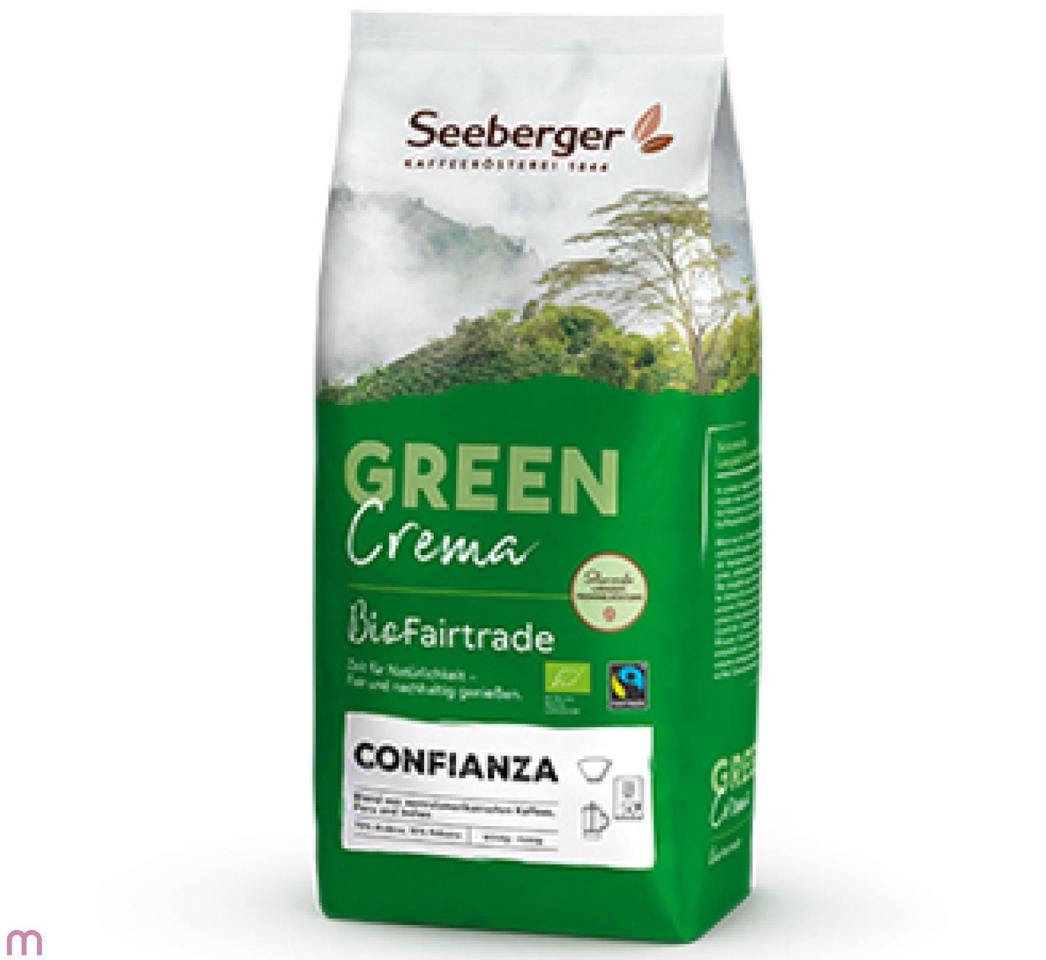 Seeberger Confianza Bio-Fairtrade Kaffee Crema 6 x 1kg ganze Bohne