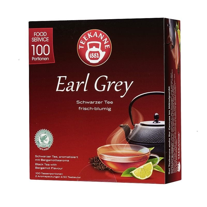 Teekanne Earl Grey 100 x 1,75g Teebeutel, Rainforest Alliance