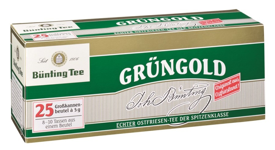 Bünting Tee Grüngold Ostfriesen-Tee 25 x 5g Kannenportionen