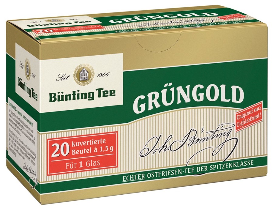 Bünting Tee Grüngold Ostfriesen-Tee 20 x 1,5g kuvertierte Teebeutel