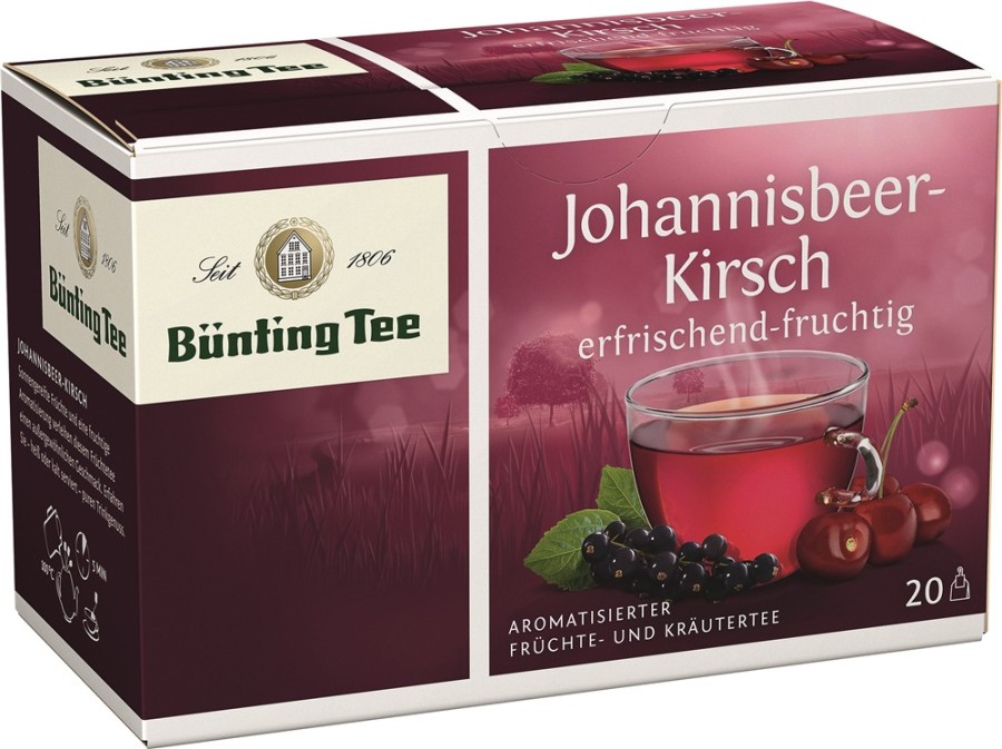 Bünting Tee Johannisbeer-Kirsch Früchtetee 20 x 2,5g Teebeutel