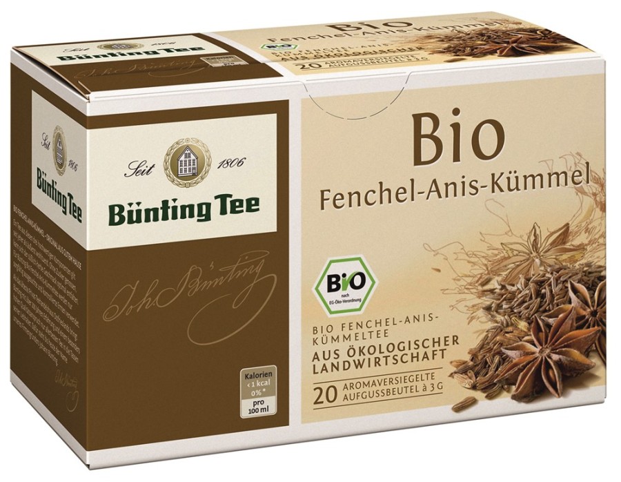 Bünting Tee Fenchel-Anis-Kümmel 20 x 3g Teebeutel, Bio