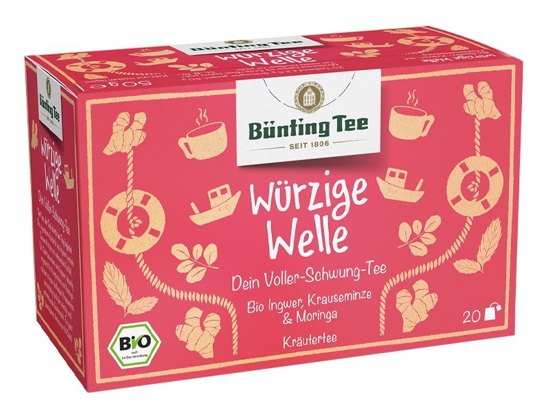 Bünting Tee Würzige Welle Kräutertee 20 x 2,5g Teebeutel, Bio
