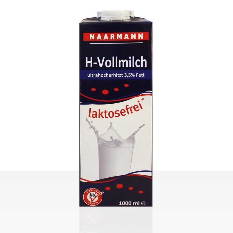 Naarmann H-Milch 3,5% Fett haltbare Milch 1 Liter Tetrapack, Laktosefrei