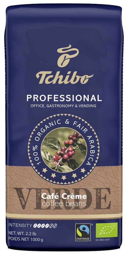 Tchibo Professional Verde Café Crème 1kg Ganze Bohne, Bio Fairtrade
