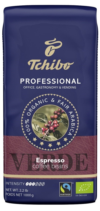 Tchibo Professional Verde Espresso  1kg Ganze Bohne, Bio Fairtrade