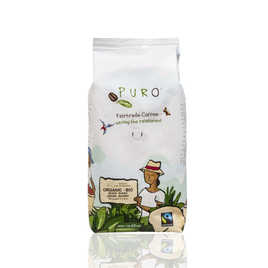 Puro Bio Organic Café Crème 1kg  Ganze Bohne, Bio Fairtrade