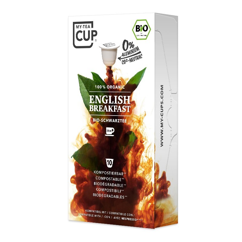 My-Cups Box English Breakfast Schwarzer Tee 10 Kapseln, Bio, 0% Alu