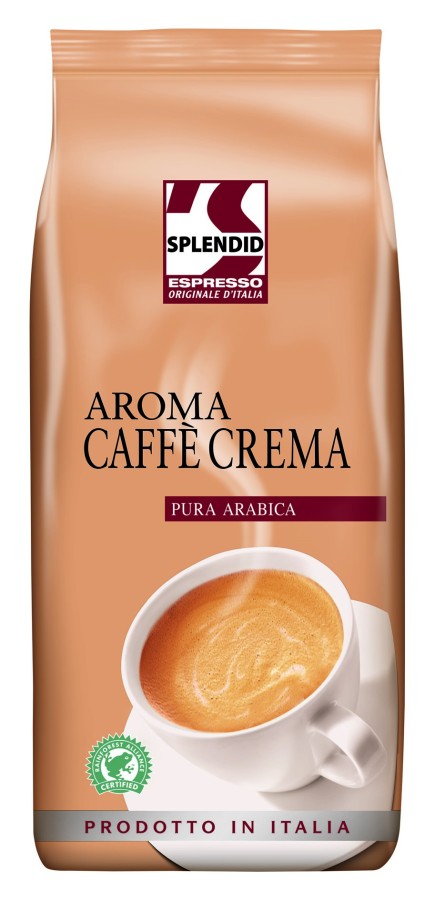 Splendid Aroma Caffè Crema  1kg Ganze Bohne, Rainforest Alliance