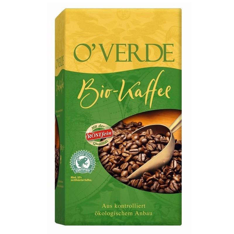 Röstfein OVerde Filterkaffee 500g Gemahlen, Bio Rainforest Alliance