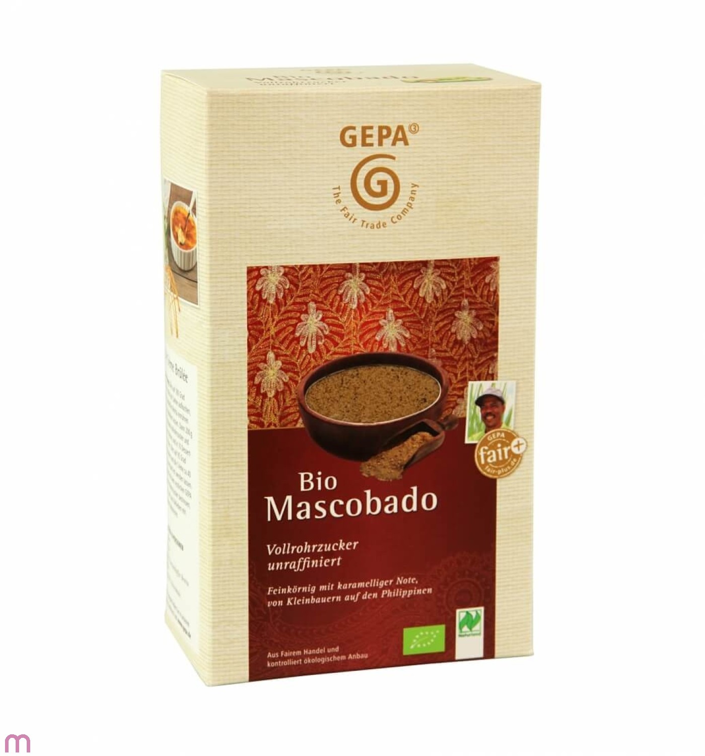 Gepa Bio Mascobado Vollrohrzucker 1kg, Bio Fairtrade, unraffiniert