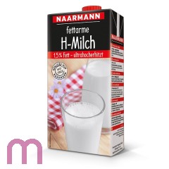 Naarmann H-Milch 1,5% Fett 1L Ein-Dreh-Verschluss 12 x 1 Liter Tetrapack