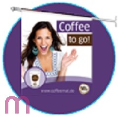COFFEEMAT Werbefahne Coffee to go