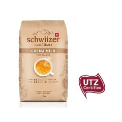 Schwiizer Schüümli Crema mild mild  1kg ganze Bohne